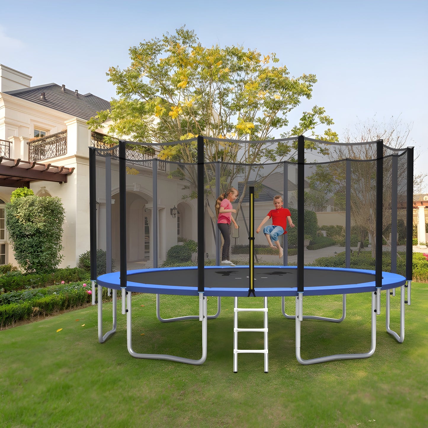 Costway Trampoline 15' Outdoor Recreational with Enclosure Net and Ladder New - TW10042+