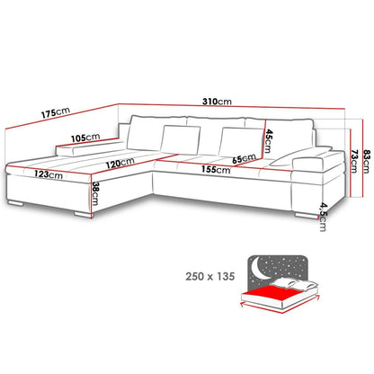 Maxima House MABEL Sectional Sleeper Sofa - MIR040