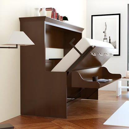 Horizontal Murphy Bed with Desk, Queen Size, by Leto Muro