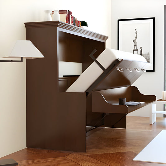 Horizontal Murphy Bed with Desk, Queen Size, by Leto Muro