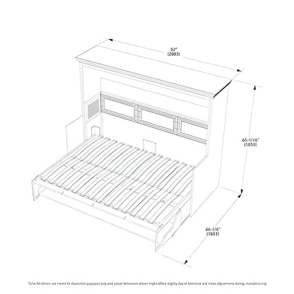 Leto Muro Horizontal Murphy Bed with Desk, Full Size, White, by Leto Muro