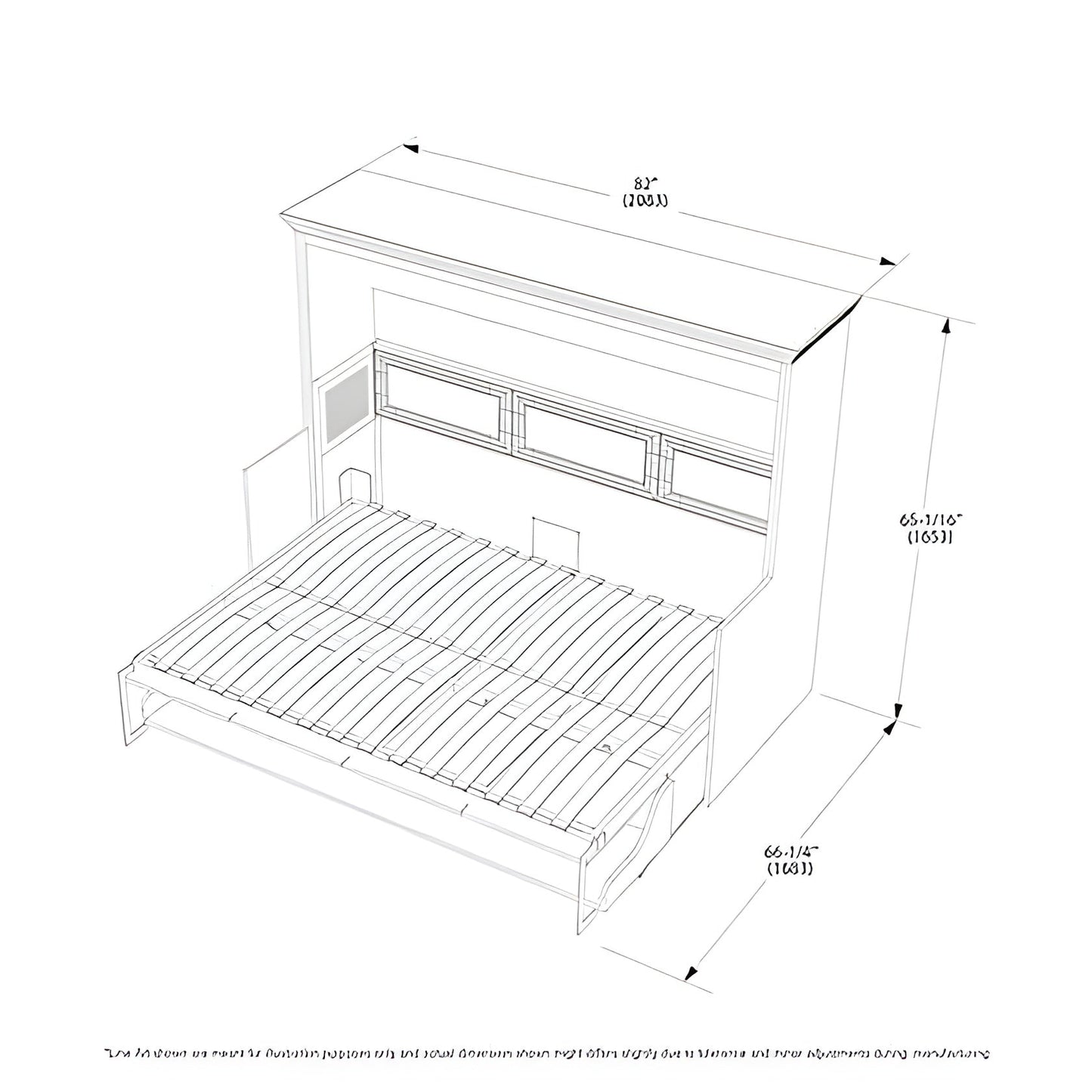 Leto Muro Horizontal Murphy Bed with Desk, Full Size, White, by Leto Muro