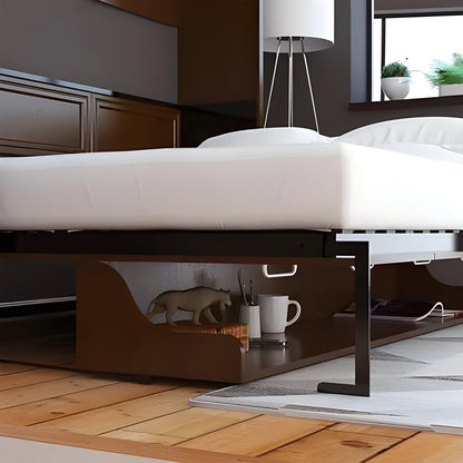 Horizontal Murphy Bed with Desk, Queen Size, by Leto Muro