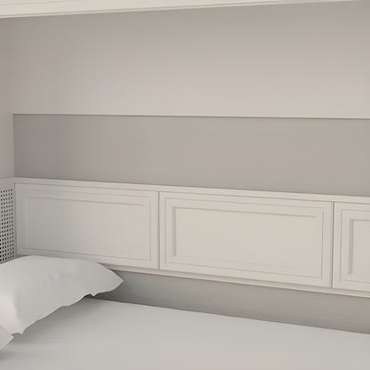 Horizontal Murphy Bed with Desk, Queen Size, White Adonis Series by Leto Muro