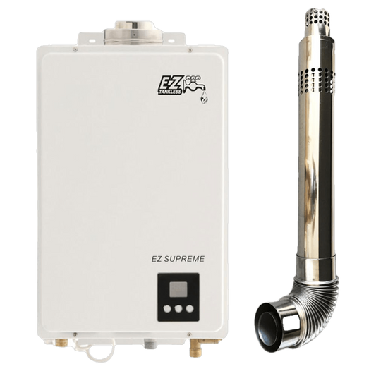 EZ Tankless Indoor Supreme on Demand 8.2 GPM 165000 BTU Natural Gas Tankless Water Heater with Direct Vent Flue Pipe Kit New EZSUPNG
