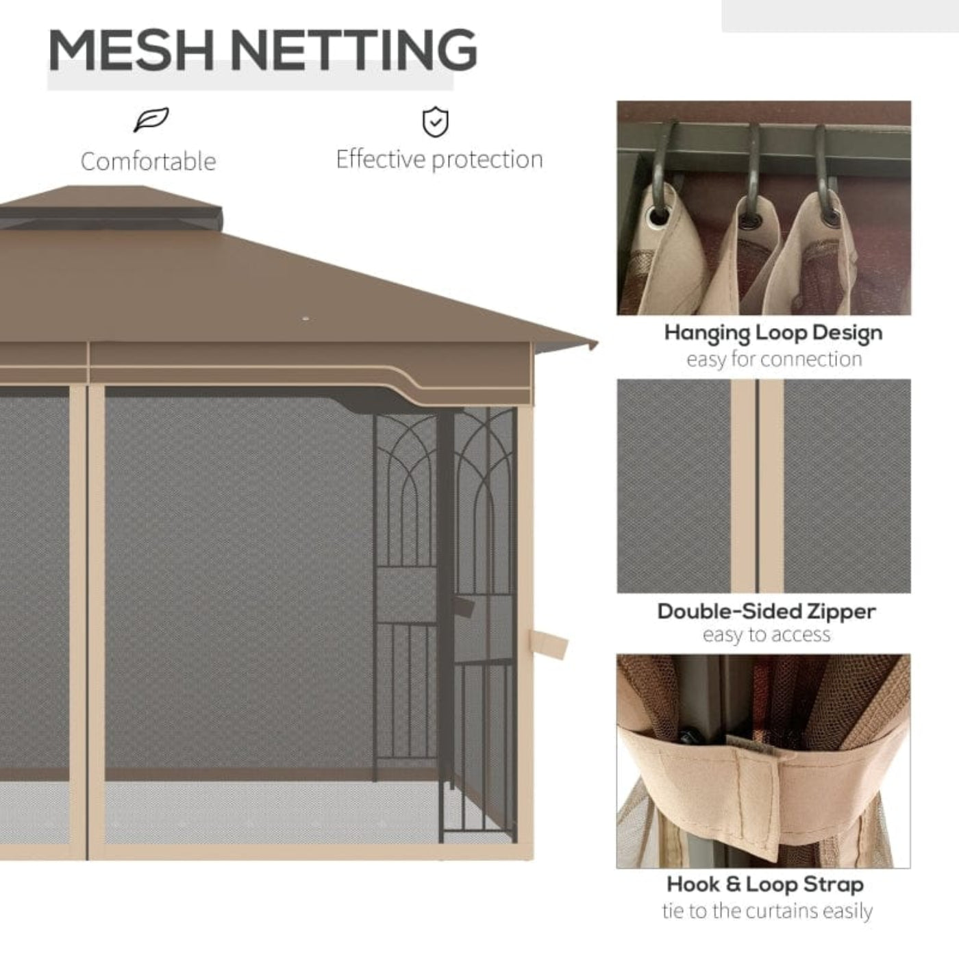 Outsunny 12' x 10' Patio Gazebo Outdoor Canopy Shelter - 84C-320