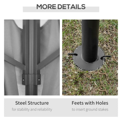 Outsunny 13' x 10' Patio Gazebo Outdoor Canopy Shelter with Sidewalls - 84C-326CG