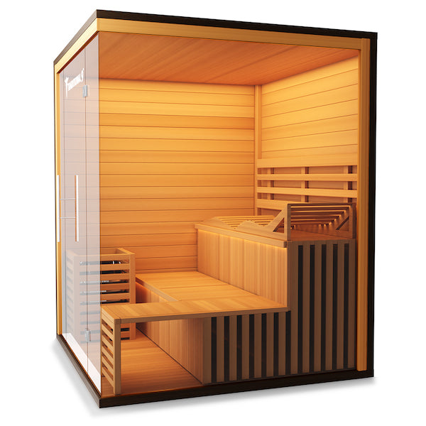 Medical Sauna Traditional 9 Plus | 3-6 Person Detoxifying Cedar Sauna To create the ultimate medical sauna with a traditional appeal, we worked with many medical doctors, pain specialists, and cardiologists. We focused on helping your body heal, and opted for a traditional steam sauna we decided to call the finished line the Traditional Sauna Series.